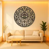 Evil Eye Floral Metal Wall Art | Spiritual Boho Metal Decor