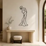 Standing Back Arch Metal Wall Art | Feminine Figure Wall Decor - lifestyle view 3