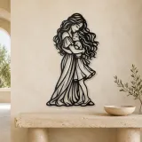 Mother Daughter Hug Metal Wall Art | Family Silhouette Decor - lifestyle view 3