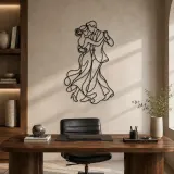 Dancing Close Embrace Metal Wall Art | Romantic Couple Decor - lifestyle view 3