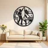 Dancing in Kitchen Metal Wall Art | Cozy Home Metal Decor