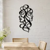 Abstract Face Fusion Metal Wall Art | Minimalist Woman Line Art - lifestyle view 4
