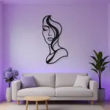 Abstract Half Face Metal Wall Art | Minimalist Woman Line Art