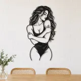 Self Embrace Torso Metal Wall Art | Minimalist Woman Line Art - lifestyle view 4