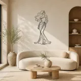 Cartel de metal de elegancia de cabello fluido | Decoración mural de figura de moda