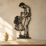 Father Daughter Dance Metal Wall Art | Family Silhouette Decor - lifestyle view 3