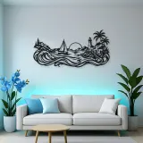 Coastal Village Line Metal Wall Art | Coastal and Nautical Wall Decor