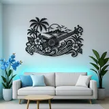 Ukulele Island Flow Metal Wall Art | Music Room Wall Decor