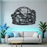 Cozy Home Horizon Metal Wall Art | Nature Silhouette Decor