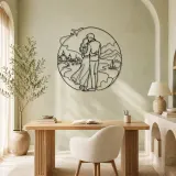 Travel Lovers Pose Metal Wall Art | Romantic Couple Decor - lifestyle view 4