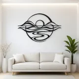 Five Line Horizon Metal Wall Art | Nature Silhouette Decor