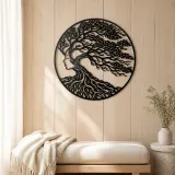 Windblown Tree Metal Wall Art | Botanical Metal Wall Decor - lifestyle view 5
