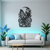 Harp Moon Curve Metal Wall Art | Music Room Wall Decor