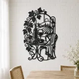 Wine Glass Vine Metal Wall Art | Botanical Metal Wall Decor - lifestyle view 4