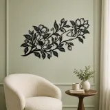Botanical Woman Hand Metal Wall Art | Minimalist Woman Line Art - lifestyle view 2