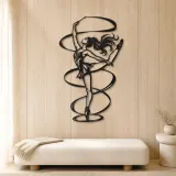 Ribbon Dancer Metal Wall Art | Movement Silhouette Decor - lifestyle view 5