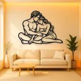 Quiet Night Cuddle Metal Wall Art | Romantic Couple Decor