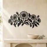 Daisy Chain Metal Wall Art | Botanical Metal Wall Decor - lifestyle view 3