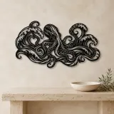 Octopus Flow Metal Wall Art | Coastal and Nautical Wall Decor - lifestyle view 3