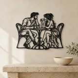 Coffee Date Couple Metal Wall Art | Romantic Couple Decor - lifestyle view 3