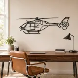 EC135T2 Helicopter Silhouette Metal Wall Art, Home Decor, Birthday Gift, Aircraft Silhouette - lifestyle view 4