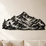 Décoration murale en métal Hommage minimal à l'Everest | Décoration silhouette nature