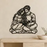 Reading Together Metal Wall Art | Cozy Home Metal Decor - lifestyle view 3