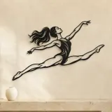 Gymnastics Split Leap Metal Wall Art | Movement Silhouette Decor - lifestyle view 3
