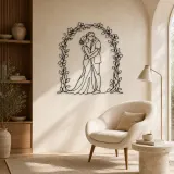 Flower Arch Pair Metal Wall Art | Romantic Couple Decor - lifestyle view 5