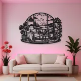 Cozy Home Horizon Metal Wall Art | Nature Silhouette Decor