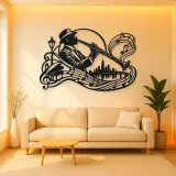 Clarinet Jazz Arc Metal Wall Art | Music Room Wall Decor