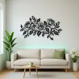 Rose Vine Embrace Metal Wall Art | Botanical Metal Wall Decor