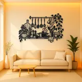 Chef Utensil Flow Metal Wall Art | Cozy Home Metal Decor