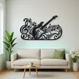 Guitar Melody Flow Metal Wall Art | Music Room Wall Decor