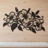 Hibiscus Flow Metal Wall Art | Botanical Metal Wall Decor - lifestyle view 5