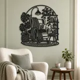 Reading Chair Corner Metal Wall Art | Cozy Home Metal Decor - lifestyle view 2