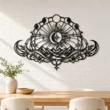 Lunar Phases Arc Metal Wall Art | Celestial Boho Wall Decor - lifestyle view 4