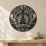 Balance Stone Circle Metal Wall Art | Modern Abstract Metal Decor - lifestyle view 3