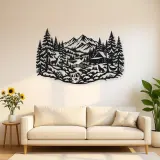 Winter Pine Forest Metal Wall Art | Nature Silhouette Decor