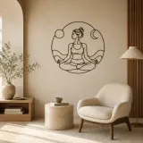 Lotus Pose Meditation Metal Wall Art | Yoga and Meditation Wall Decor - lifestyle view 5