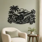 Ukulele Island Flow Metal Wall Art | Music Room Wall Decor - lifestyle view 2