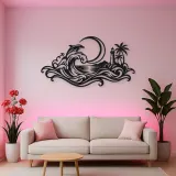 Crescent Moon Tide Metal Wall Art | Coastal and Nautical Wall Decor