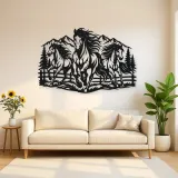 Three Horse Herd Metal Wall Art | Equestrian Wall Decor