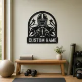 Personalized Football Player Rising Stars Metal Wall Art - lifestyle view 4