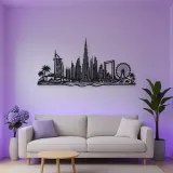 Dubai Skyline Arc Metal Wall Art | Travel and City Wall Decor