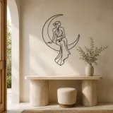 Moon Curve Model Metal Wall Art | Celestial Woman Wall Decor - lifestyle view 3