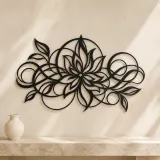Geometric Flower Flow Metal Wall Art | Modern Abstract Metal Decor - lifestyle view 3