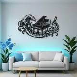 Piano Wave Keys Metal Wall Art | Music Room Wall Decor