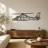 Silhouette de avión Dauphin AS365N3+ en metal, Decoración mural de aeronáutica, Decoración de aviador