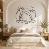 Garland Pose Grounded Metal Wall Art | Yoga and Meditation Wall Decor - lifestyle view 2
